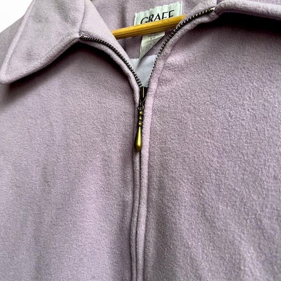 Vintage 100% wool lavender full-zip jacket by Graff - Picture 2 of 8